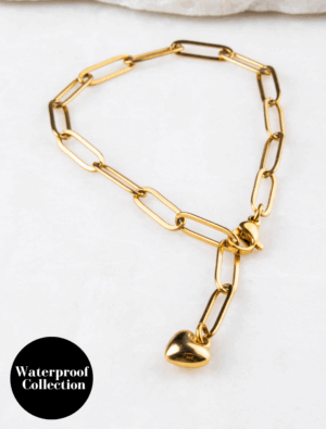Samara Waterproof Adjustable Paperlink Bracelet - 18k Gold Plated Stainless