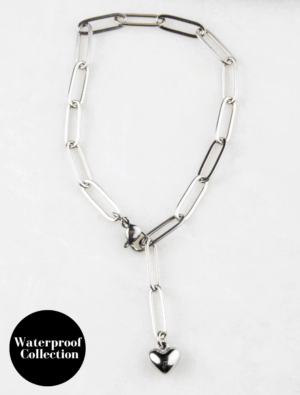 Samara Adjustable Waterproof Paperlink Bracelet - Silver/Stainless Steel