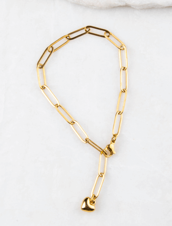 Samara Waterproof Adjustable Paperlink Bracelet - 18k Gold Plated Stainless - Image 3