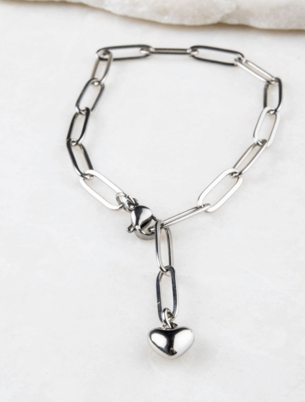 Samara Adjustable Waterproof Paperlink Bracelet - Silver/Stainless Steel - Image 3