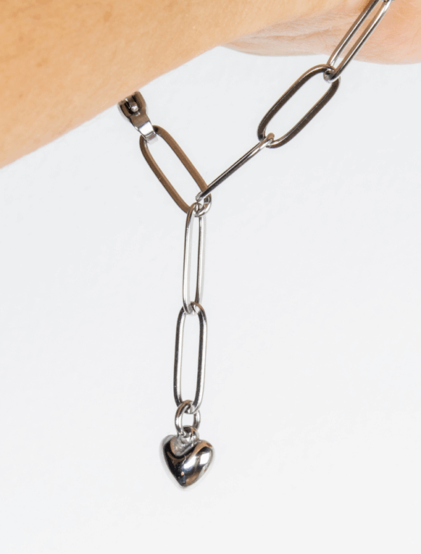 Samara Adjustable Waterproof Paperlink Bracelet - Silver/Stainless Steel - Image 5