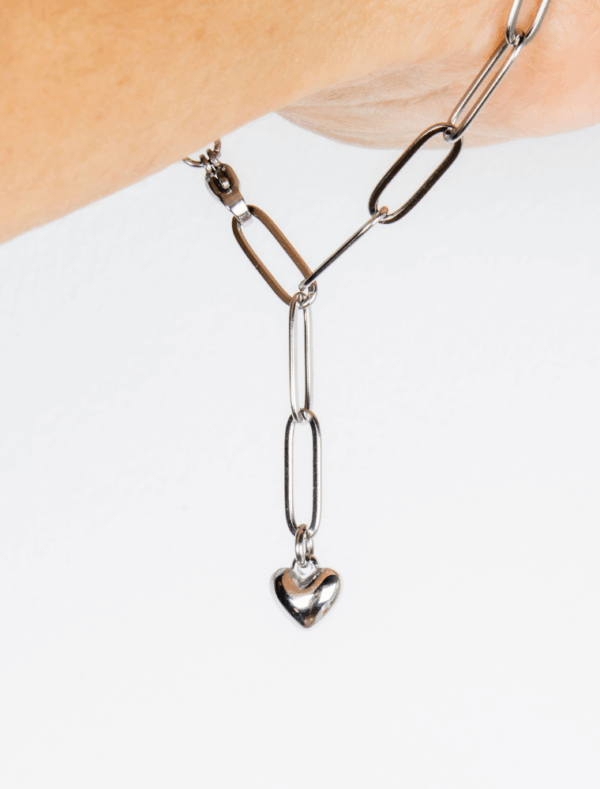 Samara Adjustable Waterproof Paperlink Bracelet - Silver/Stainless Steel - Image 2