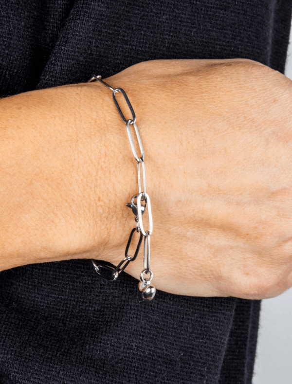 Samara Adjustable Waterproof Paperlink Bracelet - Silver/Stainless Steel - Image 7