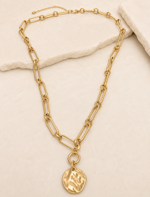Lara Coin Necklace - Warm Gold. 14k gold Plated