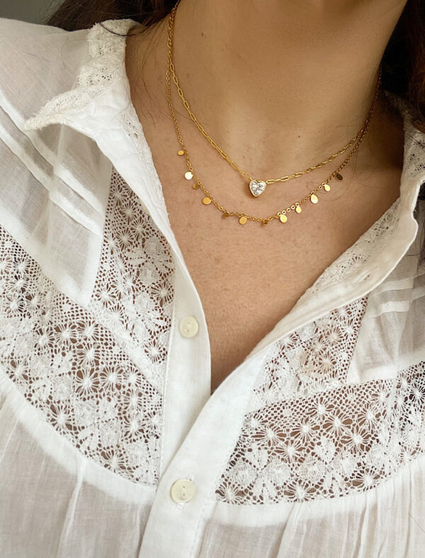 Olivia Waterproof Short Necklace - Gold/Stainless Steel - Image 4