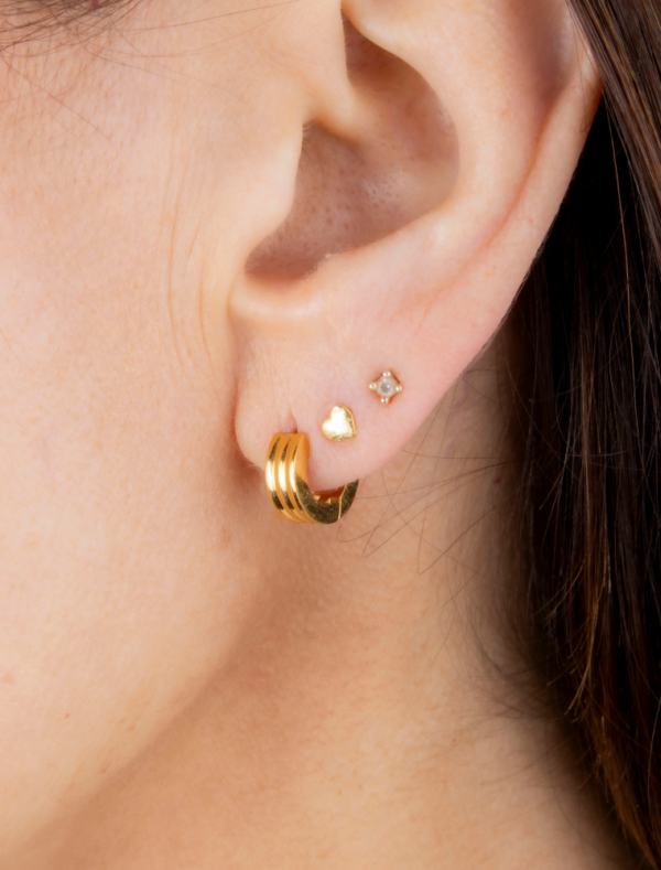 Tallulah Waterproof Huggies - 18k Gold Plated Stainless Steel - Image 2