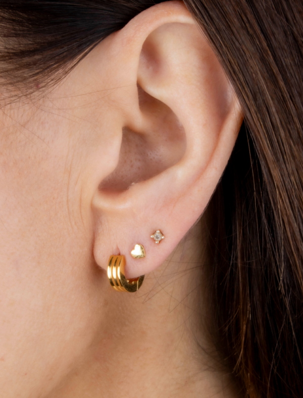 Tallulah Waterproof Huggies - 18k Gold Plated Stainless Steel - Image 3
