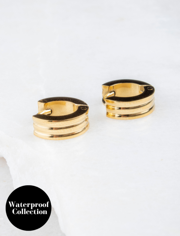 Tallulah Waterproof Huggies - 18k Gold Plated Stainless Steel