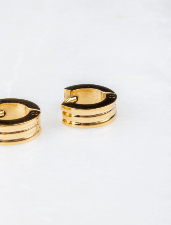 Tallulah Waterproof Huggies - 18k Gold Plated Stainless Steel - Image 5