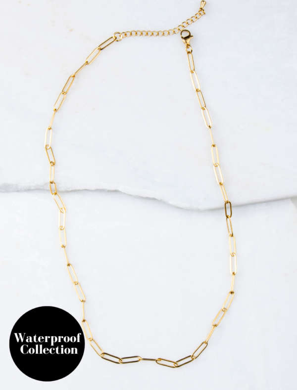 Create Your Own Waterproof Paperlink *Dainty/Shorter* Charm Necklace – 3.5mm Size PaperLink - 18k Gold Plated Stainless Steel