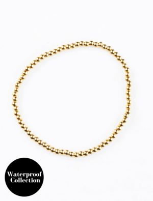 Waterproof Stretch Small Bead Bracelet - Add a Charm - 18k Gold Plated Stainless Steel