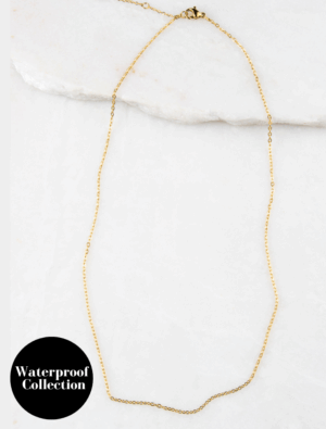 Waterproof Short Fine Chain Necklace *For 1-2 Small Charms* - 18k Gold Plated Stainless Steel