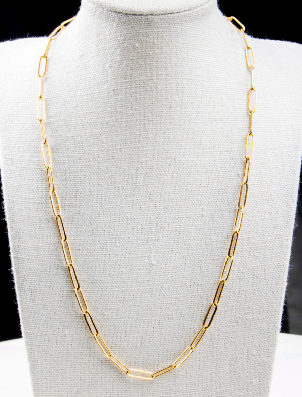 Create Your Own Waterproof Paperlink *Dainty/Shorter* Charm Necklace – 3.5mm Size PaperLink - 18k Gold Plated Stainless Steel - Image 6