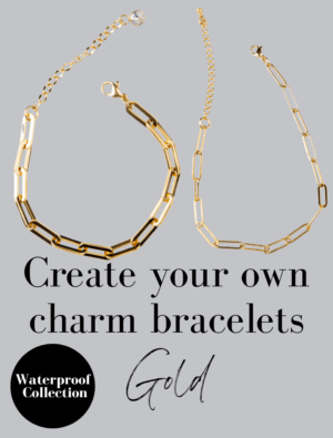 Create Your Own Waterproof Paperlink Charm Bracelet – 18k Gold Plated Stainless Steel