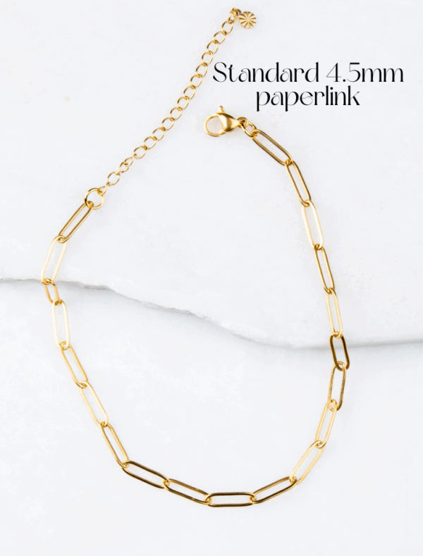 Create Your Own Waterproof Paperlink Charm Bracelet – 18k Gold Plated Stainless Steel - Image 13