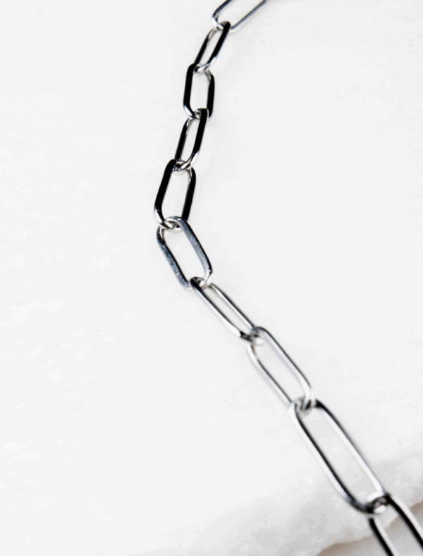 Create Your Own Waterproof Paperlink Charm Necklace – 4.5mm Size PaperLink – Silver Plated Stainless Steel - Image 3