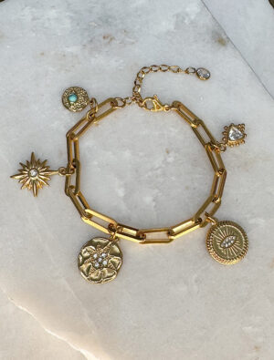 ‘Love Style’ Waterproof Charm Bracelet - 18k Gold Plated Stainless Steel
