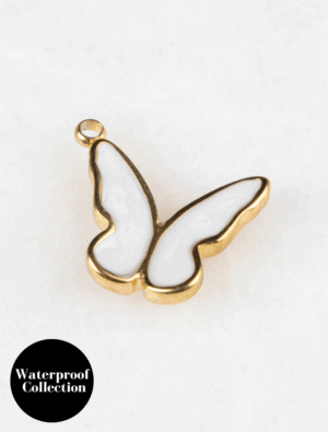 Medium Enamel Butterfly Charm - 30 - 18k Gold Plated Stainless Steel