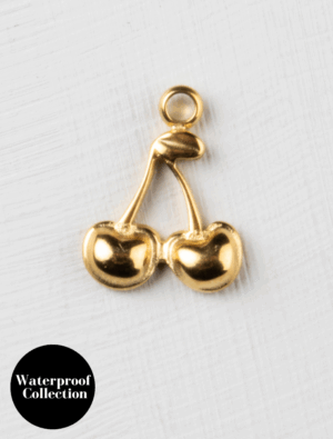 Small Cherries Charm - 66 - 18k Gold Plated Stainless Steel