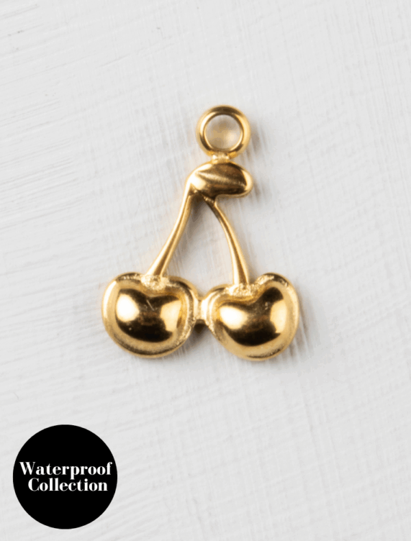 Small Cherries Charm - 66 - 18k Gold Plated Stainless Steel