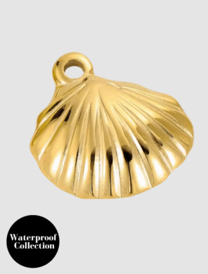 Medium Flat Shell Charm - 106 -  18k Gold Plated Stainless Steel