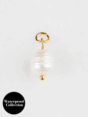 Small Freshwater Pearl Charm - 4 - 18k Gold Plated Stainless Steel