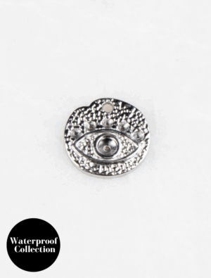 Medium Evil Eye Disc Charm - 18 - Silver/Stainless Steel
