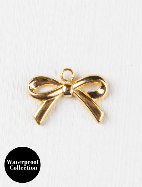 Small Bow Charm - 61 - 18k Gold Plated Stainless Steel