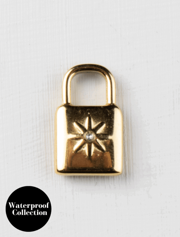 Small Padlock Charm - 82 - 18k Gold Plated Stainless Steel