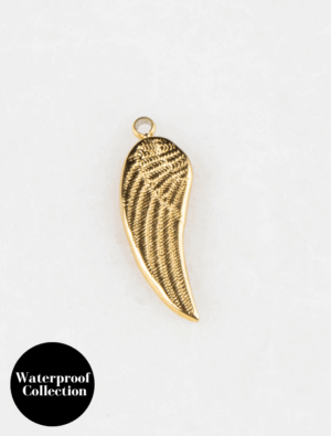 Small Angel Wing Charm - 37 - 18k Gold Plated Stainless Steel