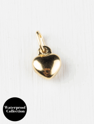 Small Puffed Heart Charm - 60 - 18k Gold Plated Stainless Steel