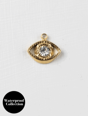 Small Evil Eye Charm - 78 -  18k Gold Plated Stainless Steel