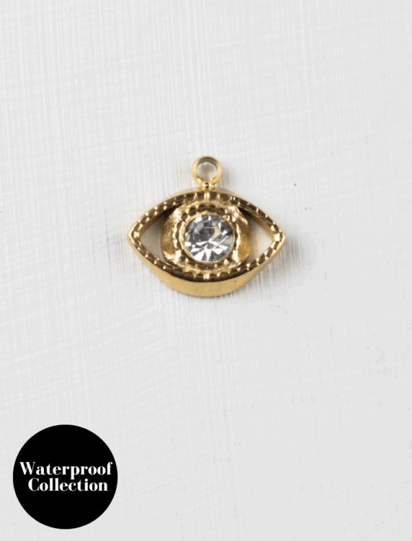 Small Evil Eye Charm - 78 -  18k Gold Plated Stainless Steel