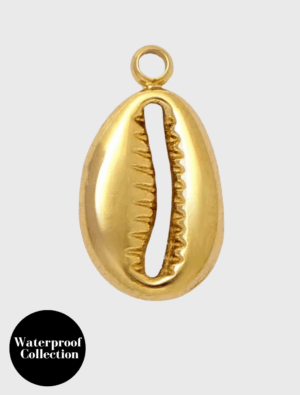Medium Bean Shell Charm - 90 -  18k Gold Plated Stainless Steel