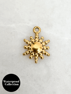 108 - Small Sunburst Charm - 18k Gold Plated Stainless Steel