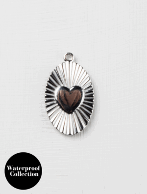 Large Oval Heart Disc - 81 - Silver/Stainless Steel