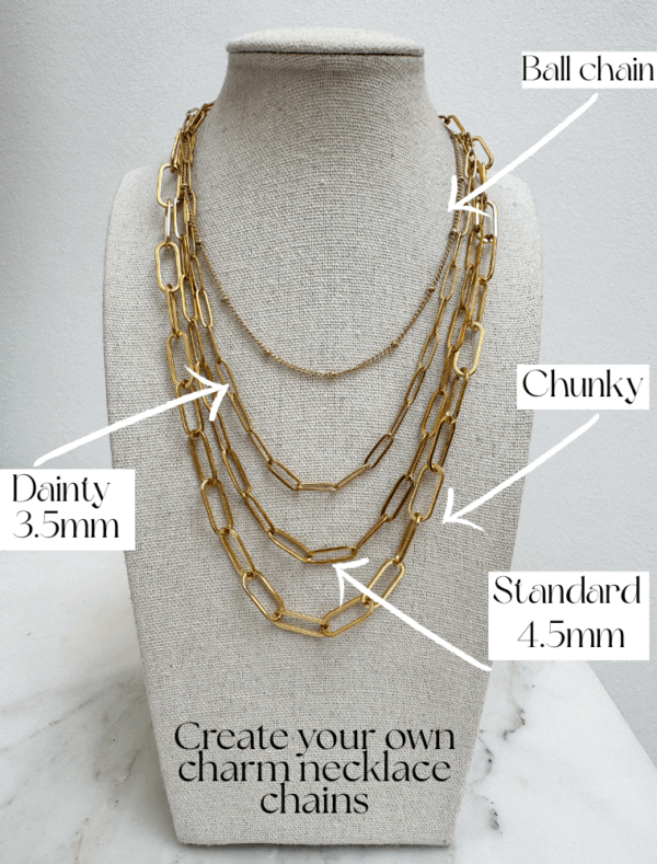 Create Your Own Waterproof Charm Necklace - 18k Gold Plated Stainless Steel - Image 2