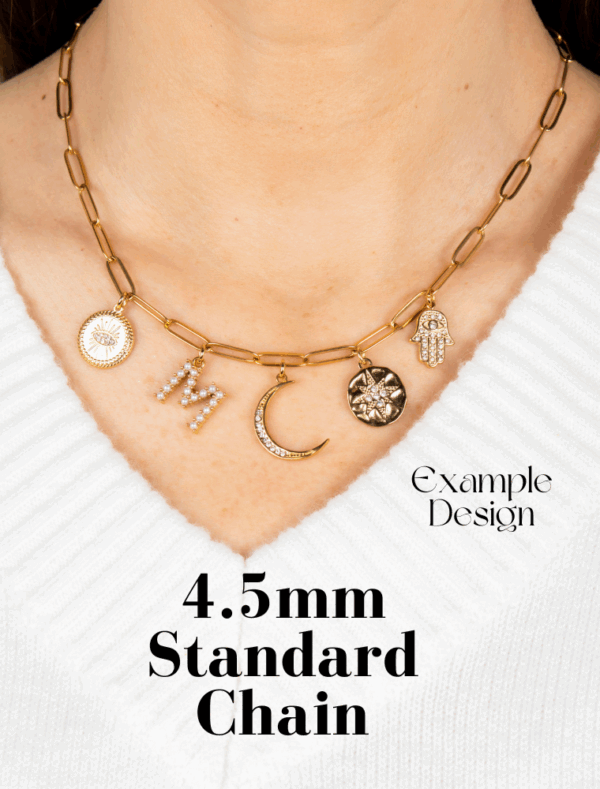 Create Your Own Waterproof Charm Necklace - 18k Gold Plated Stainless Steel - Image 3