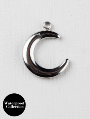Large Crescent Moon Charm - 67 - Silver/Stainless Steel