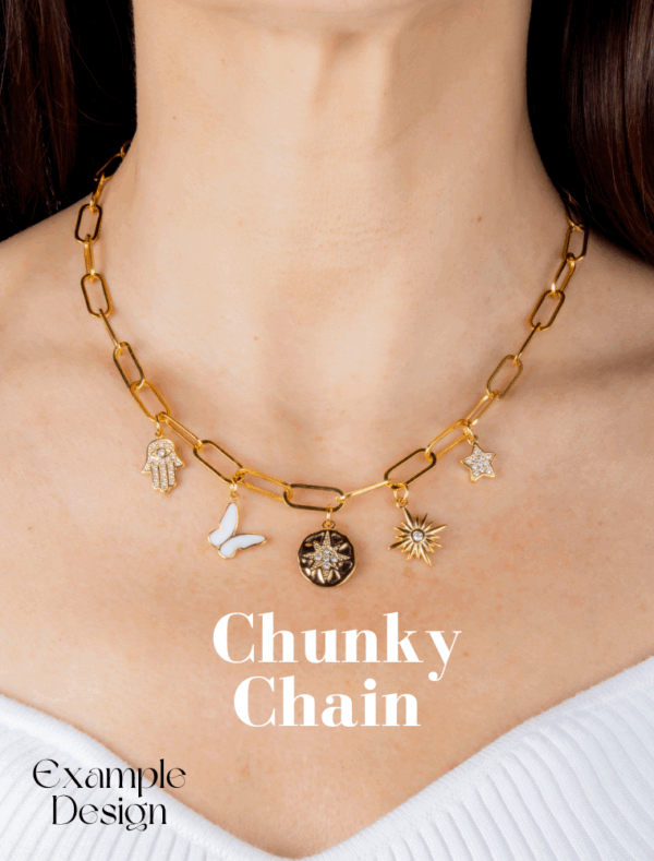 Create Your Own Waterproof Charm Necklace - 18k Gold Plated Stainless Steel - Image 4