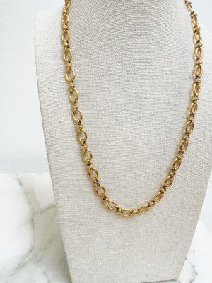 Flat Oval chain for ‘create your own’ charm necklace-18k Gold plated stainless steel