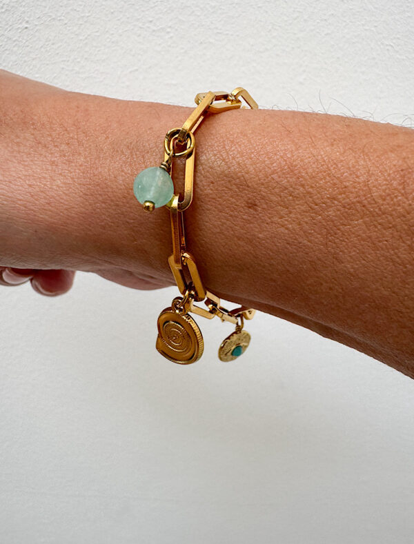 Laura Summers Waterproof Charm Bracelet - 18k Gold Plated Stainless Steel - Image 3