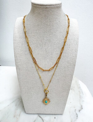 Lowri Waterproof Set of Two Necklaces - 18k Gold Plated Stainless Steel
