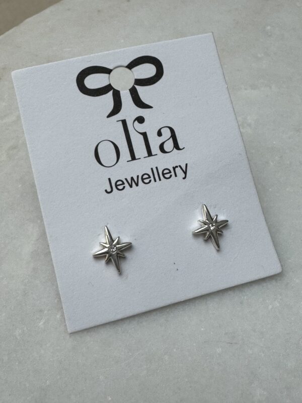 Sample Sale number 22-Starburst silver plated stud earrings. - Image 3
