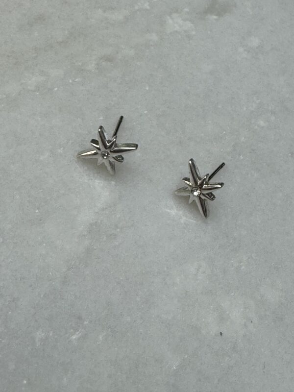 Sample Sale number 22-Starburst silver plated stud earrings. - Image 2