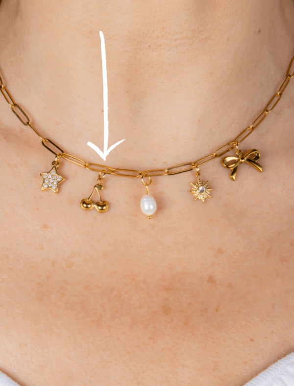 Small Cherries Charm - 66 - 18k Gold Plated Stainless Steel - Image 2