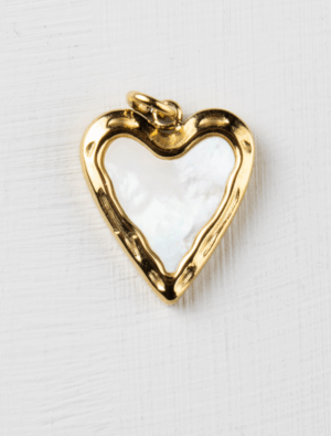 Mother of Pearl heart-65-18k gold plated stainless steel.