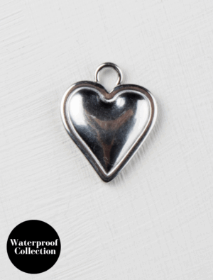 Medium Flat Heart Charm - 79 - Silver/Stainless Steel