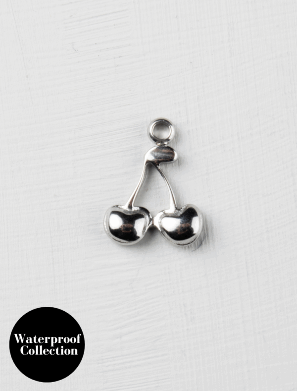 Small Cherries Charm - 68 - Silver/Stainless Steel