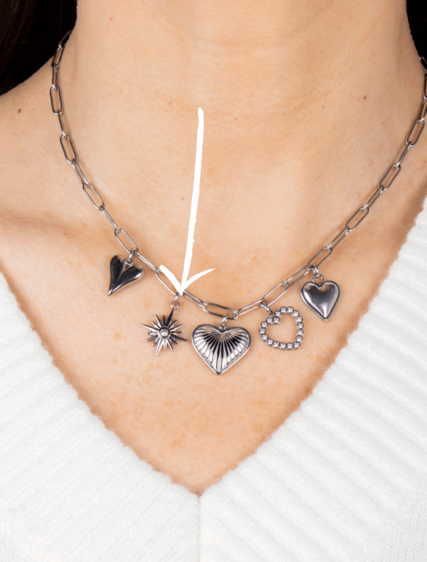 Large Detailed Crystal Starburst Charm - 51 - Silver/Stainless Steel - Image 2